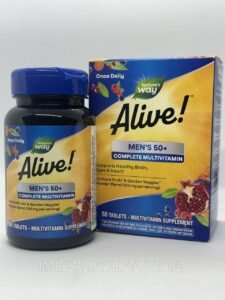 Головна сторінка – "Мікстурка" ✔ Вітаміни та косметика iHerb, доставка по Україні Комплекс вітамінів для чоловіків Iherb Natures Way 50+, Alive, Men's Energy 50+, 50 таблеток