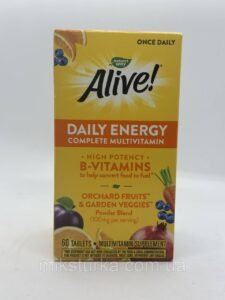Головна сторінка – "Мікстурка" ✔ Вітаміни та косметика iHerb, доставка по Україні Мультивітамінний комплекс Iherb Alive Daily Energy Natures Way, 60 таблеток.